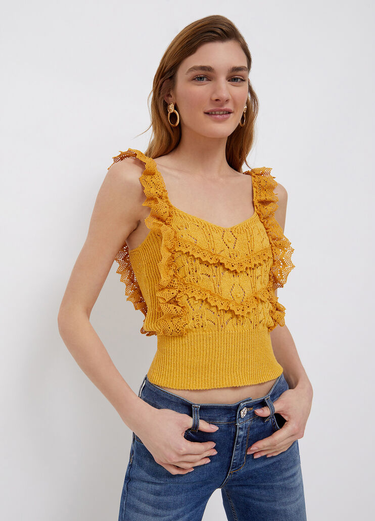 Stricktop mit Volant gelb Liu Jo - large image number 0