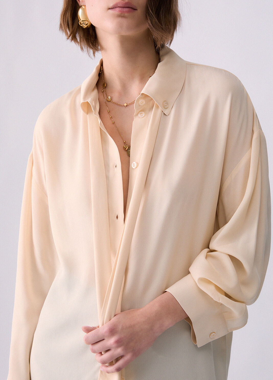 Blouse with Bow cream Liu Jo - large image number 4