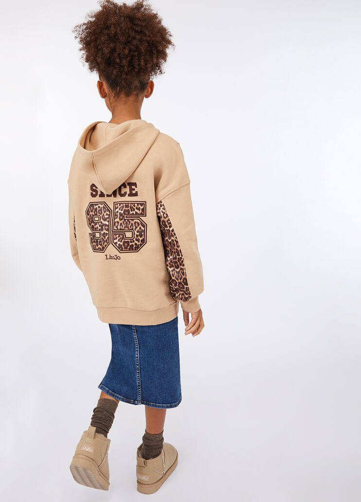 Animal-print sweatshirt with hood beige Liu Jo - medium Animal-print sweatshirt with hood beige Liu Jo - medium