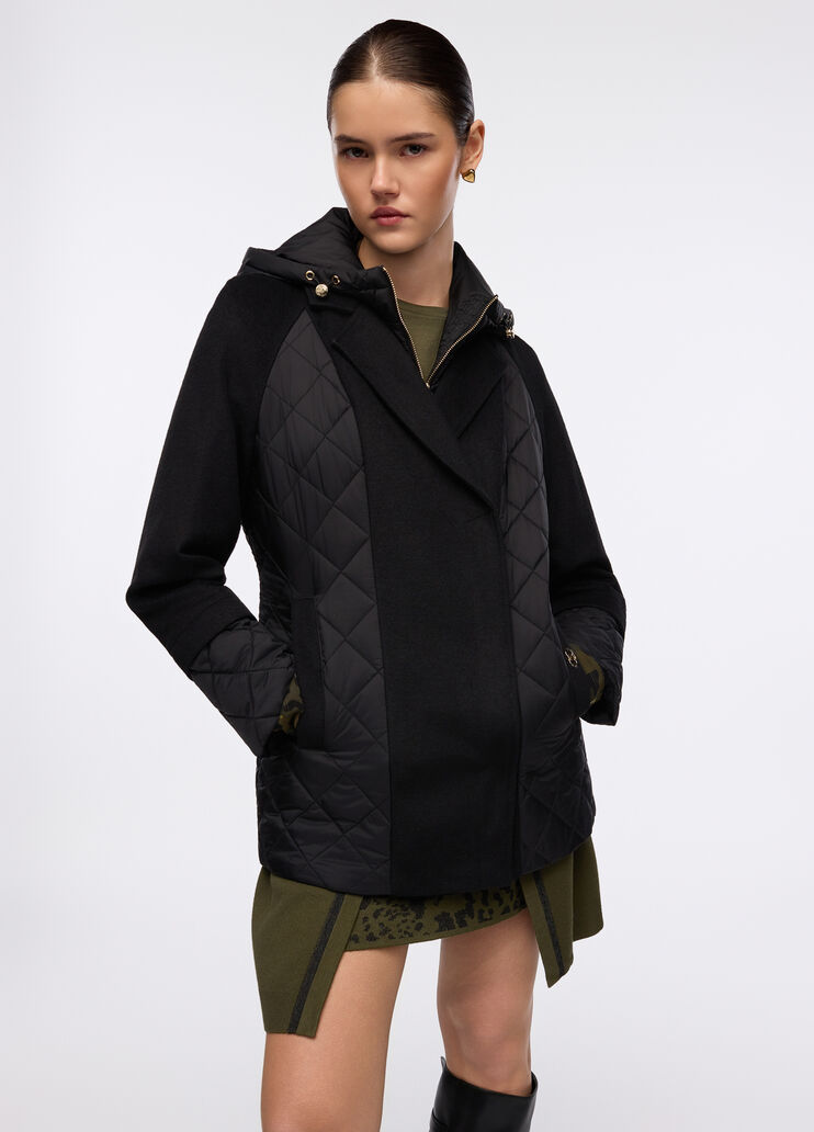 Mantel mit gesteppten Nyloneins&auml;tzen Schwarz Liu Jo - large image number 0