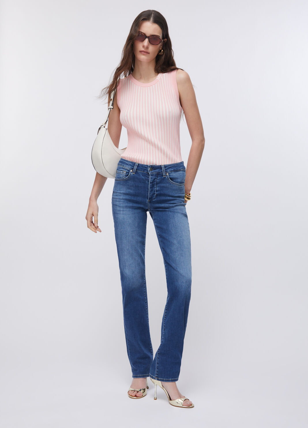 High-rise straight-leg jeans dark blue denim Liu Jo - large image number 5
