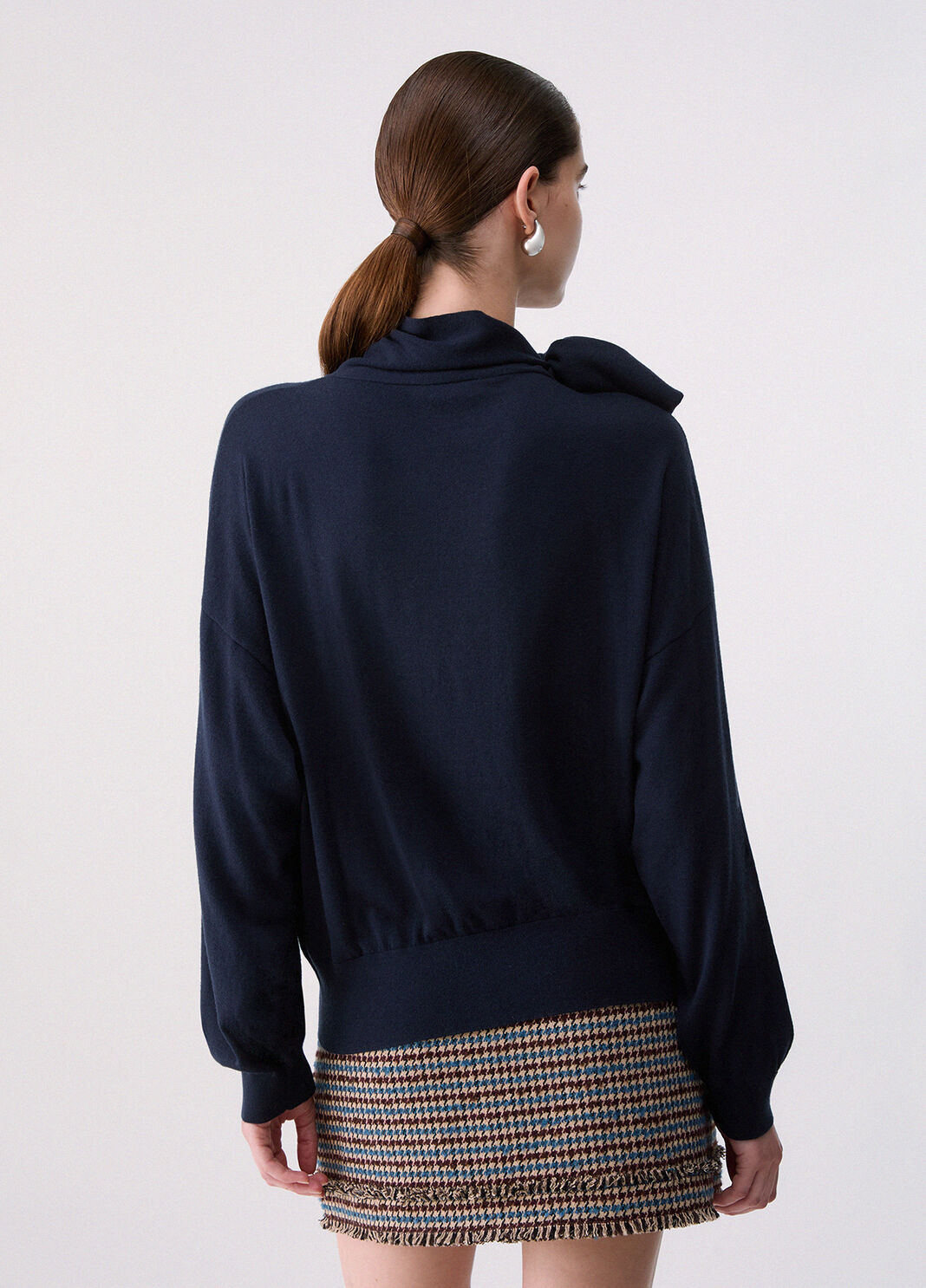 Knit in wool with bow dark blue Liu Jo - large image number 1