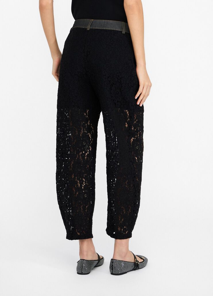 Lace trousers black denim Liu Jo - large image number 1 Lace trousers black denim Liu Jo - large image number 1