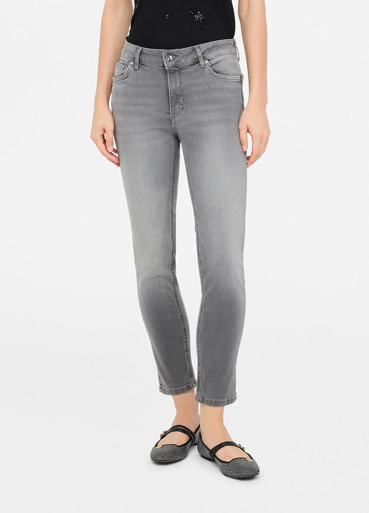 Skinny-Jeans mit hohem Bund Denim-Grau Liu Jo - medium