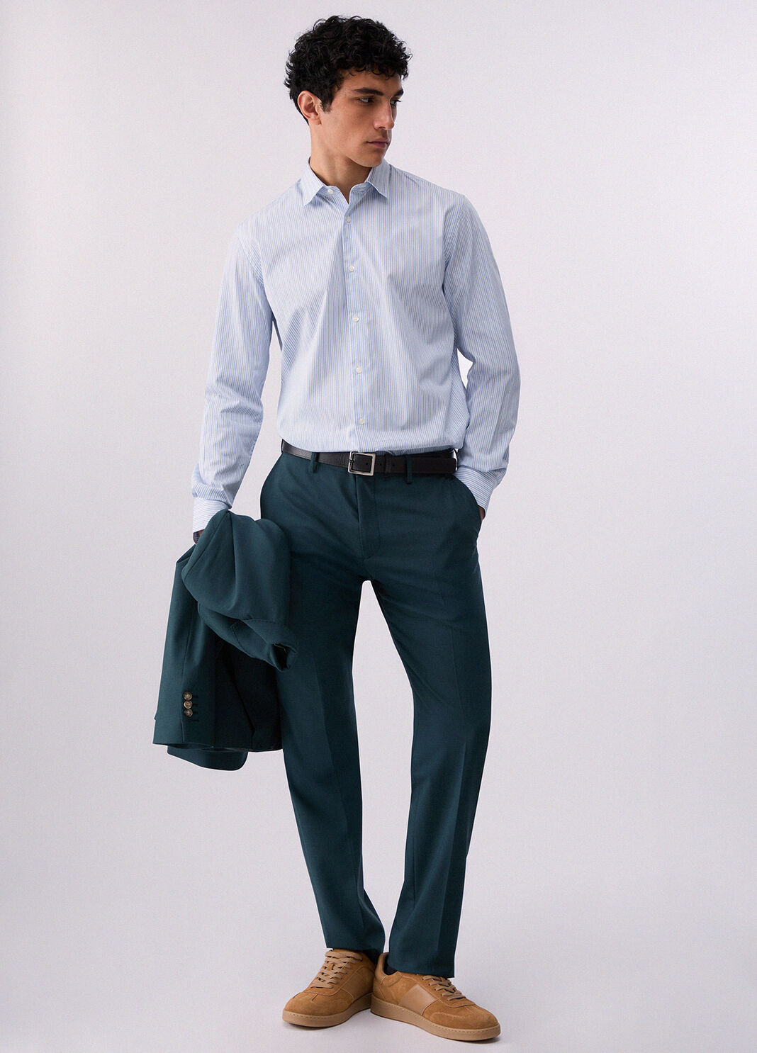 Chemise en popeline imprim&eacute;e rayures/bleu clair Liu Jo - large image number 5