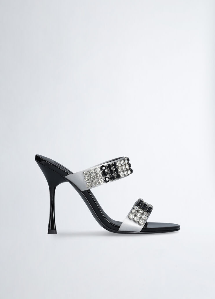 Sandalias con tac&oacute;n y pedrer&iacute;a negro Liu Jo - medium