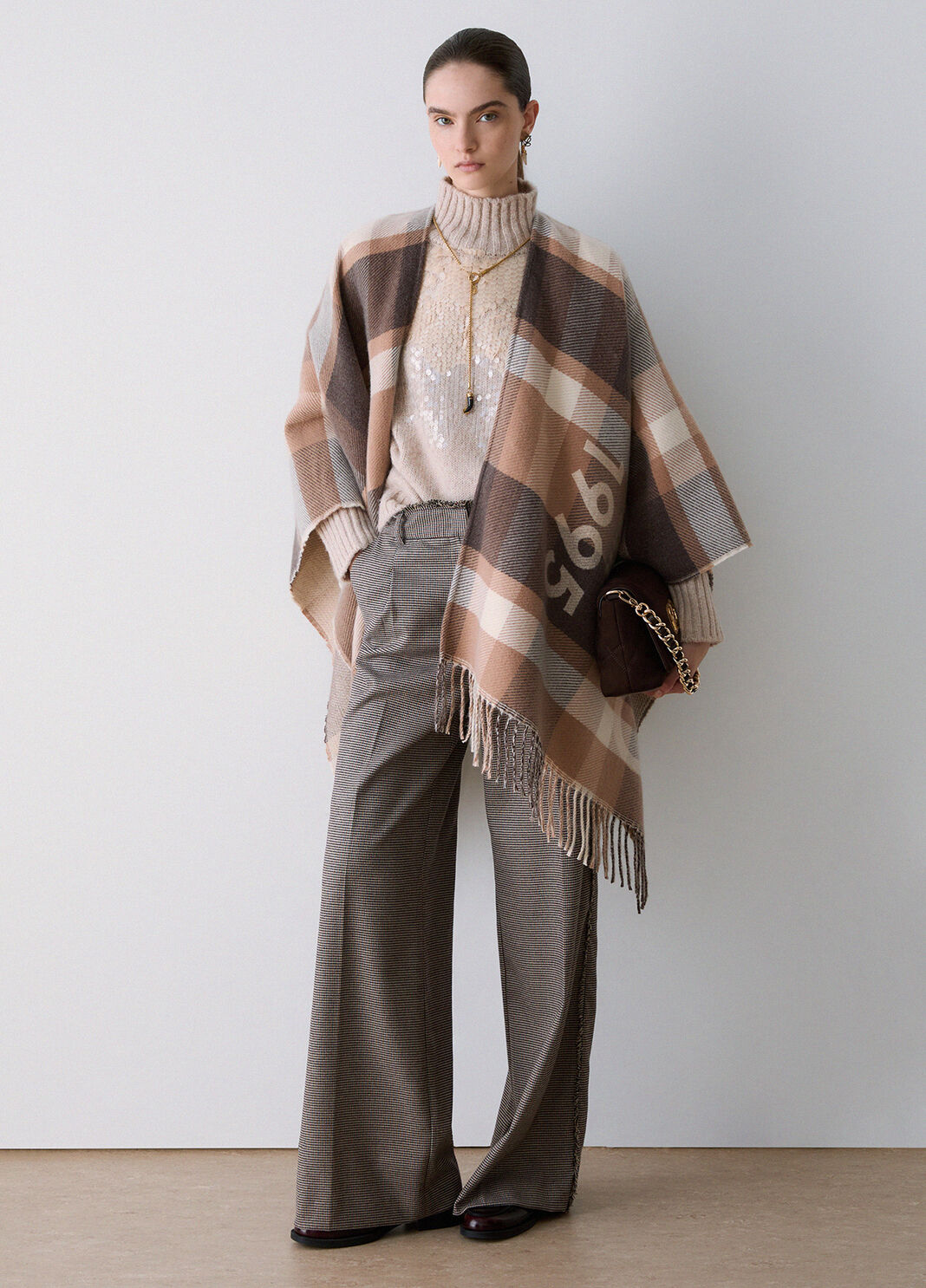Poncho kariert Jacquard beige Liu Jo - large image number 2
