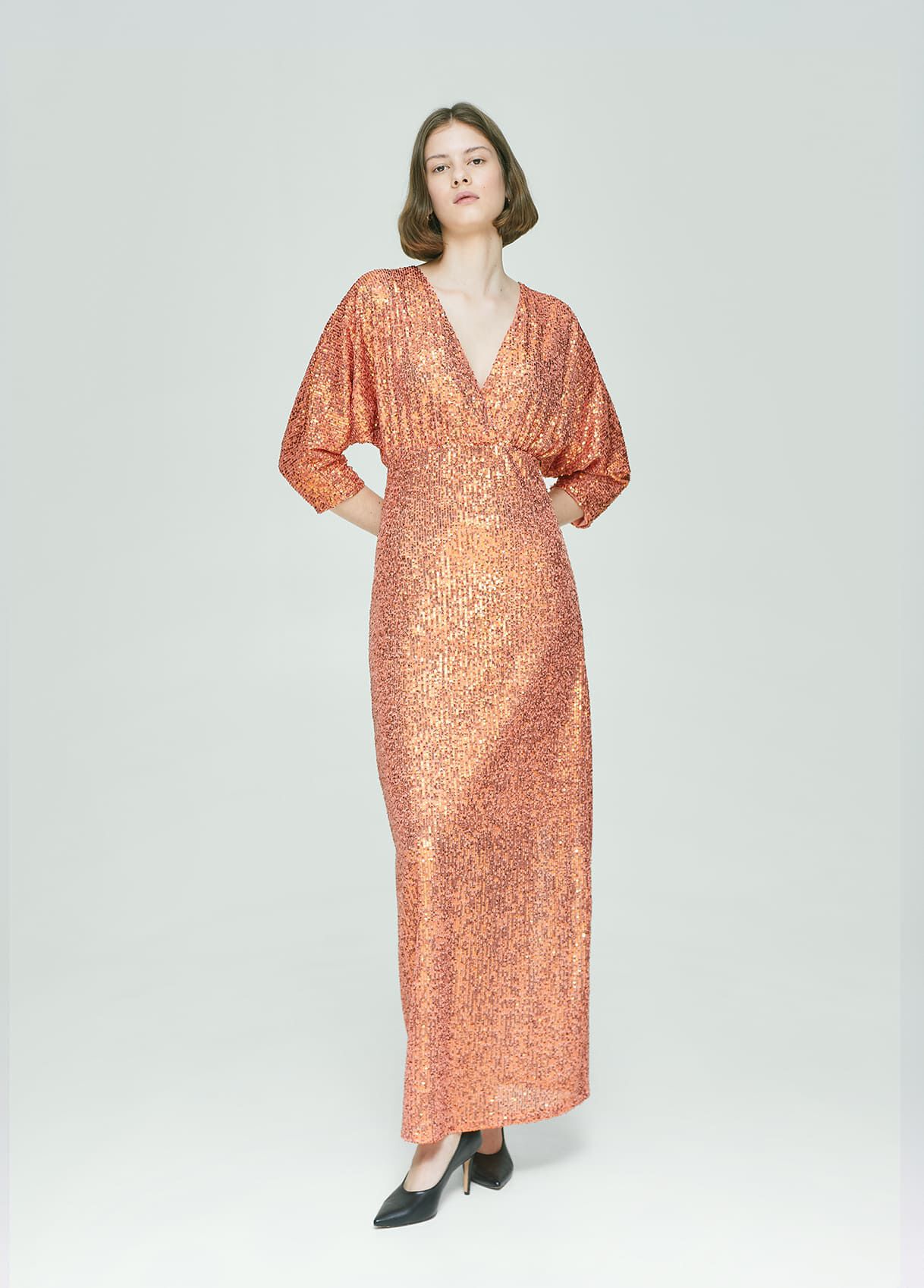 rust sequin dress