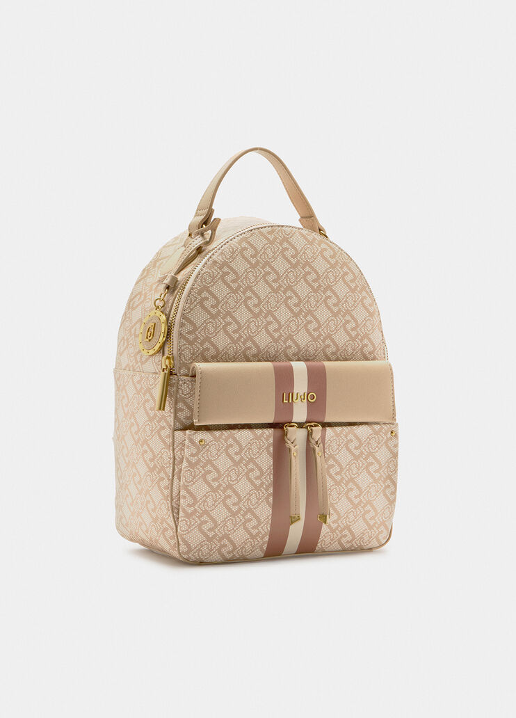 Rucksack with monogram print beige Liu Jo - large image number 2 Rucksack with monogram print beige Liu Jo - large image number 2
