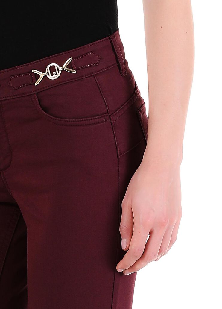 Pantalone cropped con dettagli logati rosso Liu Jo - large image number 2