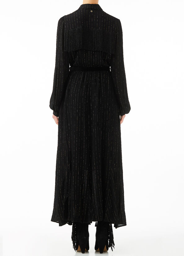Vestito lungo gessato Nero Liu Jo - large image number 1