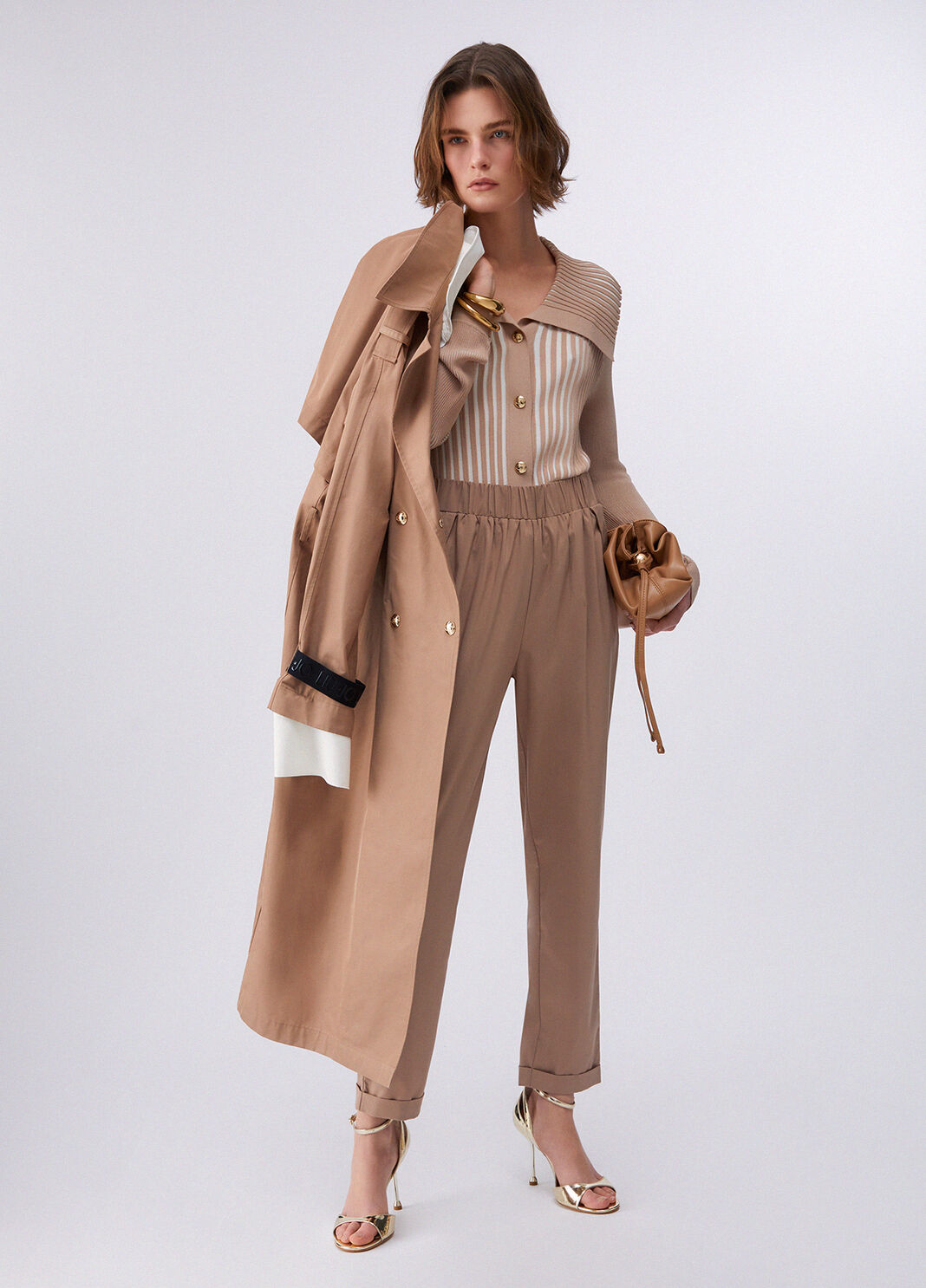 Кардиган с поясом бежевый Liu Jo - large image number 5