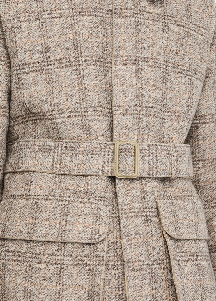 Check wool coat beige Liu Jo - large image number 4