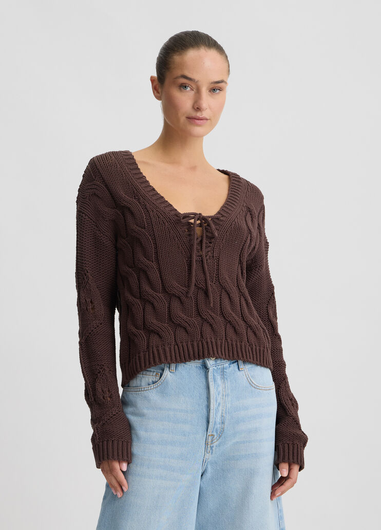 Cable-knit jumper brown Liu Jo - medium Cable-knit jumper brown Liu Jo - medium