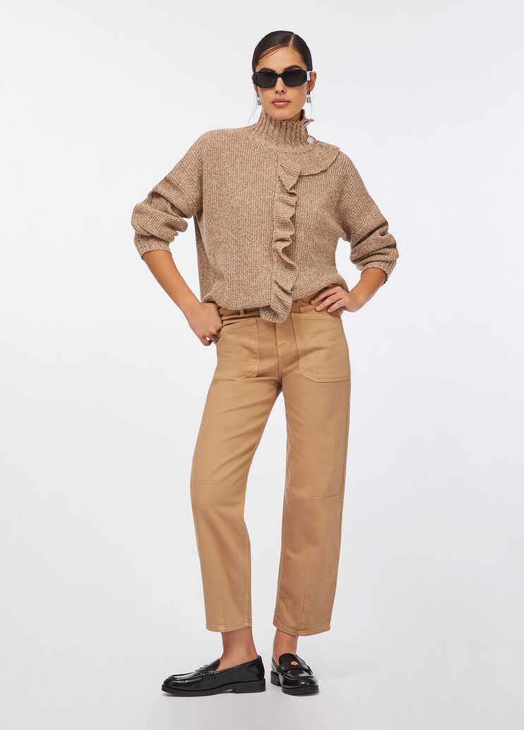 Jersey con volante grande chocolate Liu Jo - medium