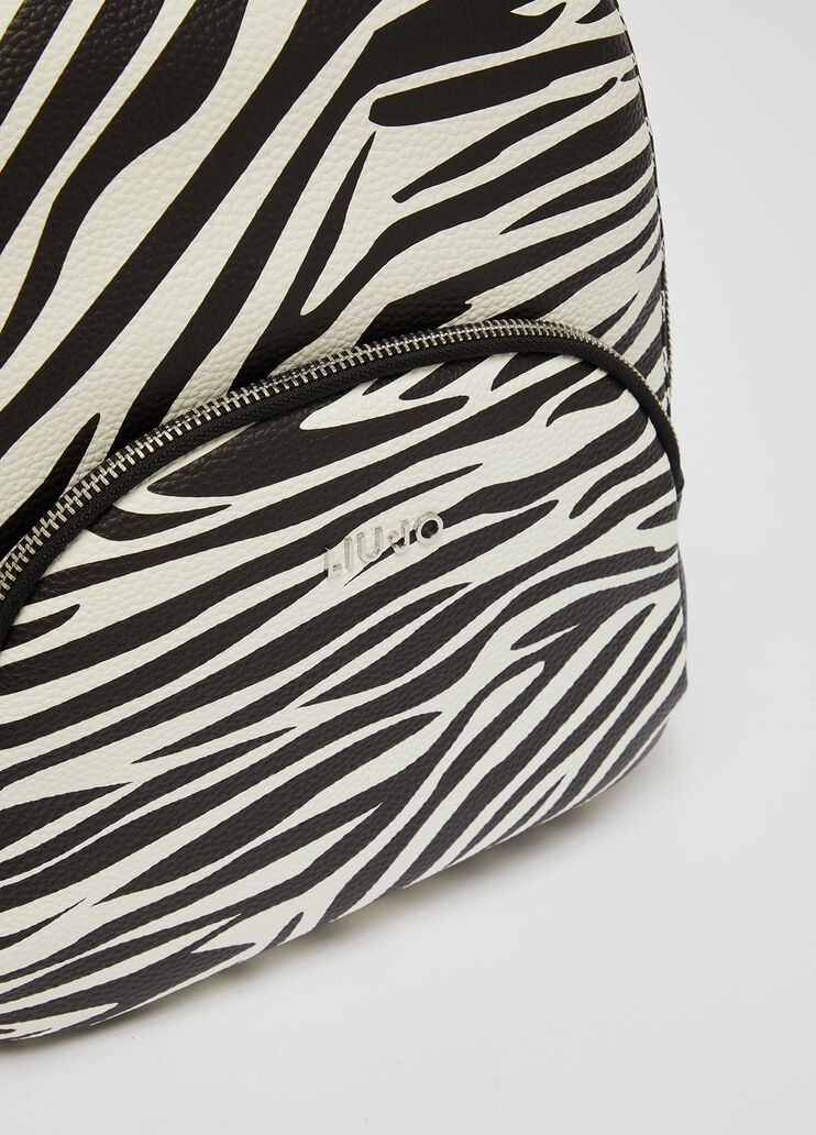 Eco-friendly backpack with zebra print black/white zebra print Liu Jo - large image number 4 Eco-friendly backpack with zebra print black/white zebra print Liu Jo - large image number 4