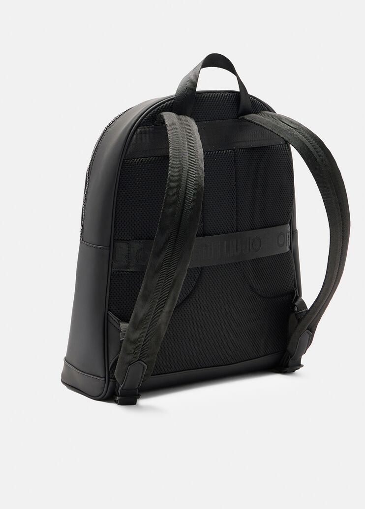 Sac à dos en tissu enduit noir Liu Jo - large image number 3