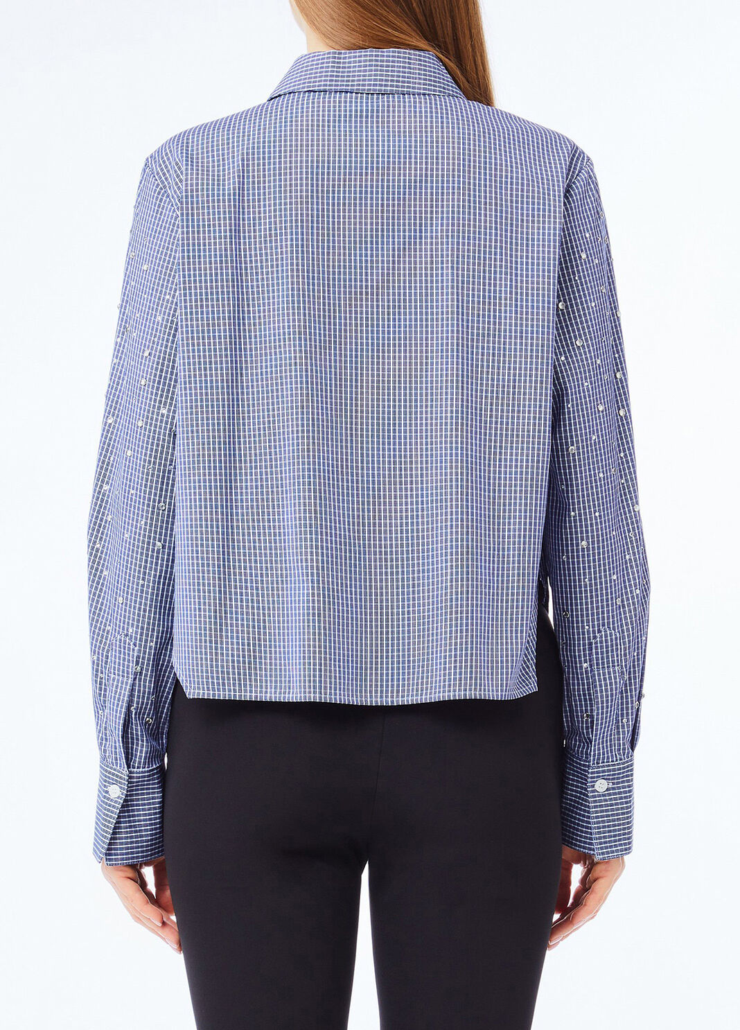 Camisa de popelina con strass cuadros azules Liu Jo - large image number 1