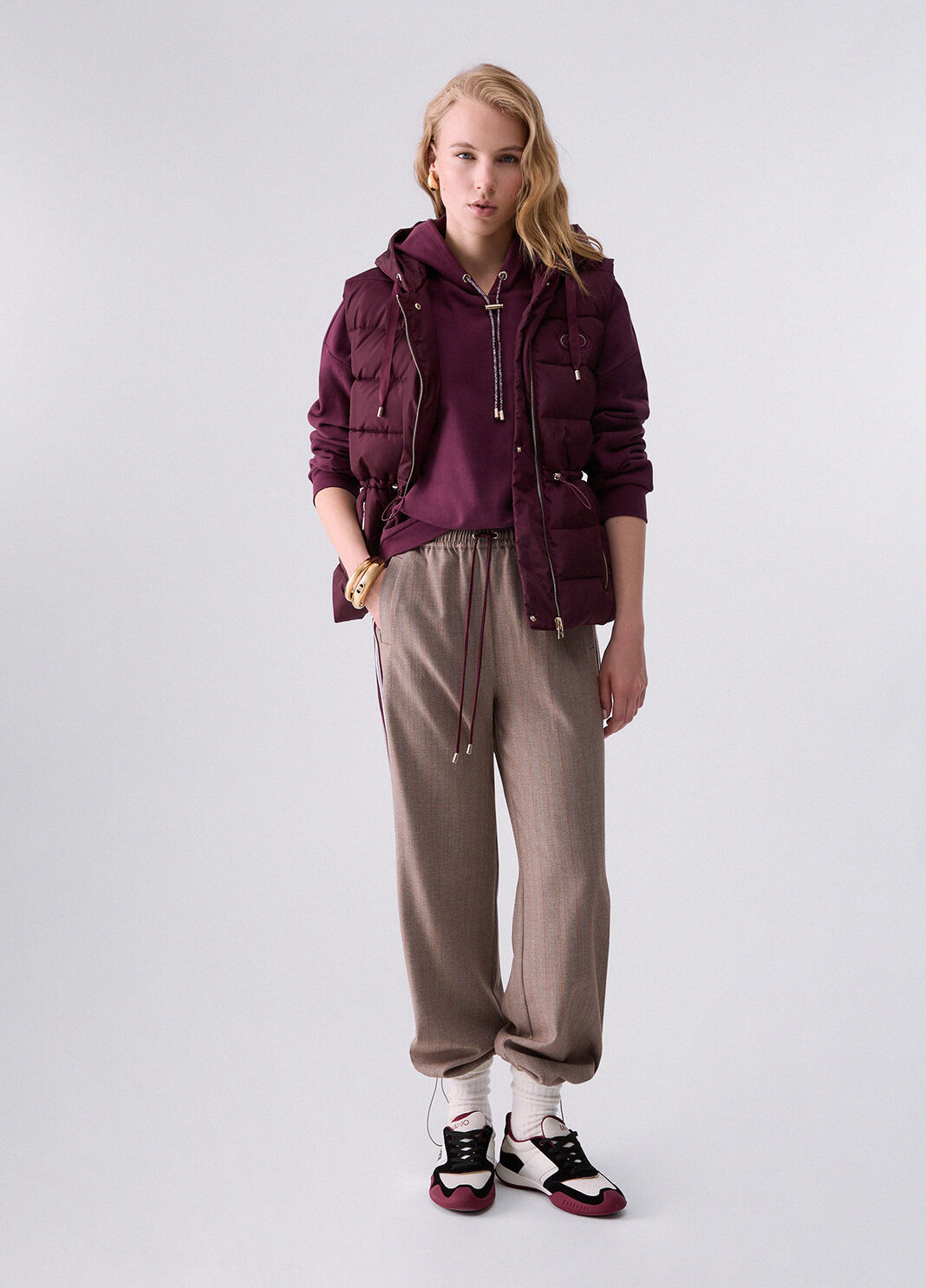 Kurze wattierte Nylonjacke Aubergine Liu Jo - large image number 5