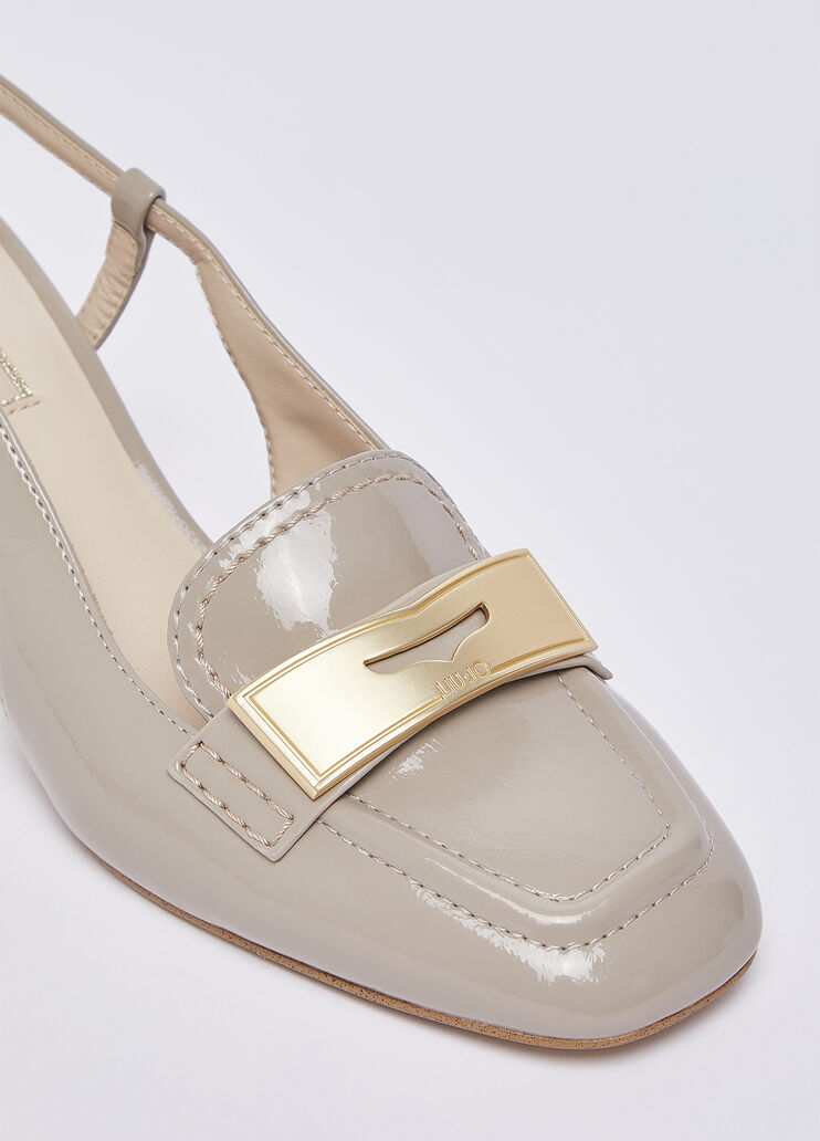 Slingback-Mokassins aus Lackleder Beige Liu Jo - large image number 5