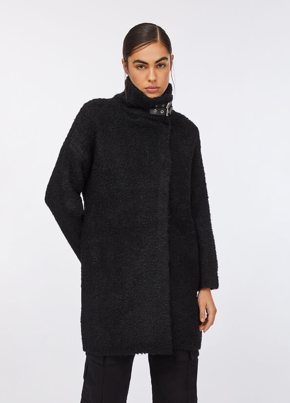 Cappotto in maglia bouclé colore nero Liu Jo