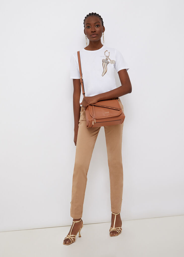 T-shirt with print and appliqués white / horn Liu Jo - large image number 2 T-shirt with print and appliqués white / horn Liu Jo - large image number 2