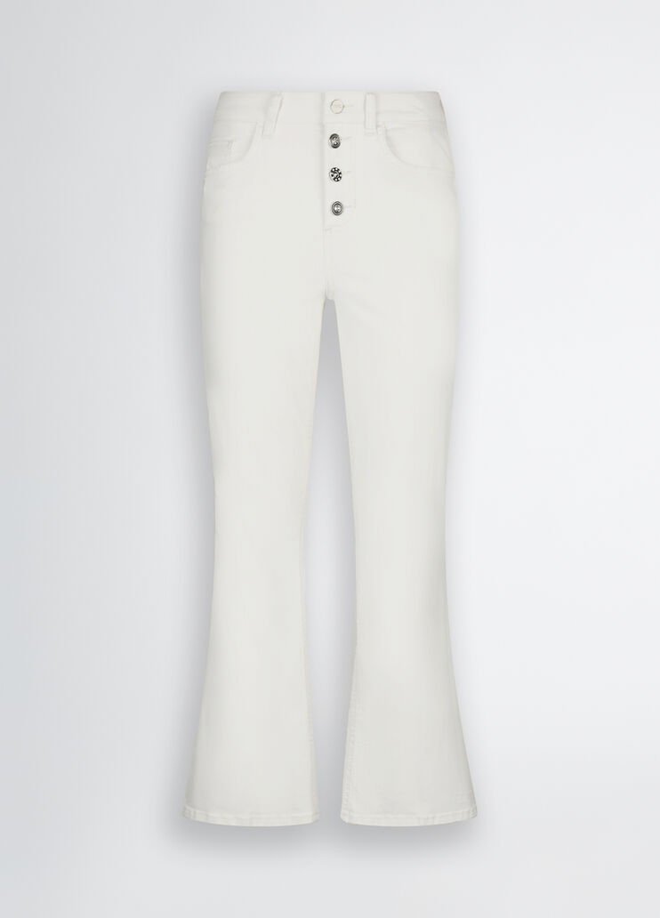 White high-rise bootcut trousers white wool Liu Jo - large image number 6
