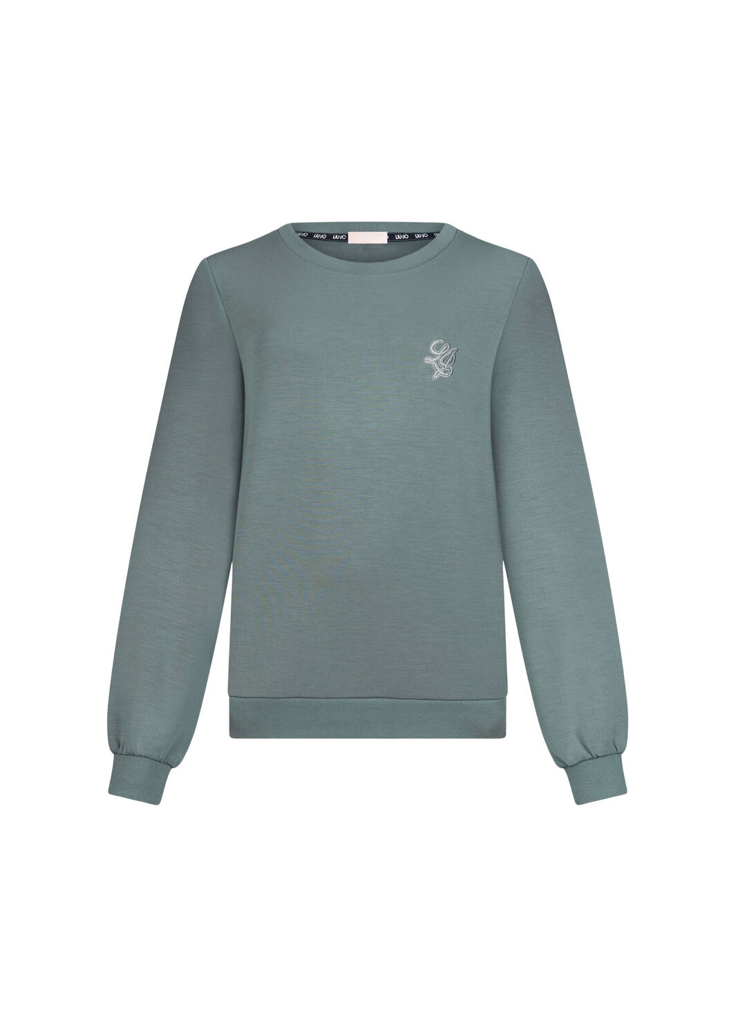 Scuba sweatshirt with logo khaki green Liu Jo - large image number 6