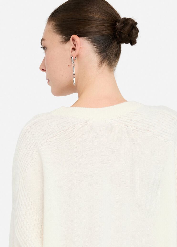 100% wool jumper with bejewelled embroidery white with embroidery Liu Jo - large image number 4