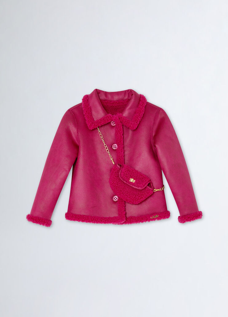 Wendejacke aus Plüsch mit Tasche rosa Liu Jo - medium Wendejacke aus Plüsch mit Tasche rosa Liu Jo - medium