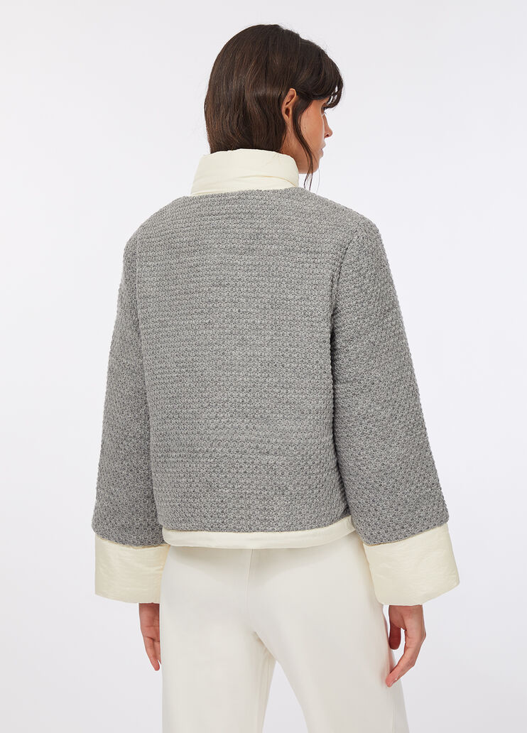 Jacke aus gestepptem Nylon und Mesh Grau mit Nadelstreifen Liu Jo - large image number 1