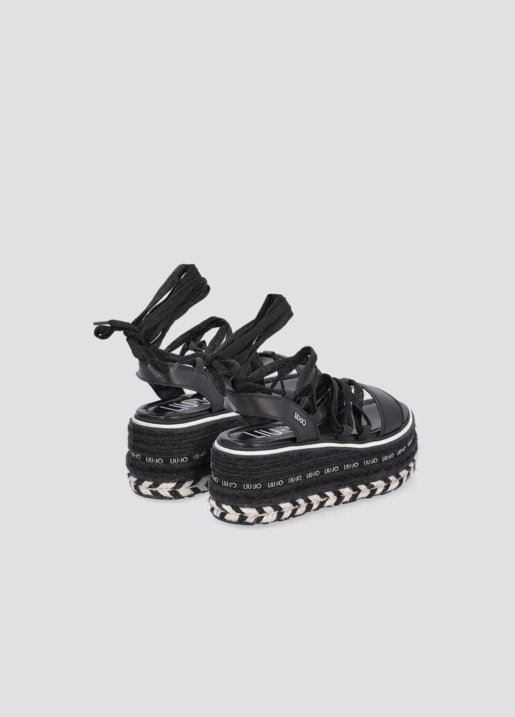 Platform sandals with laces black Liu Jo - large image number 2