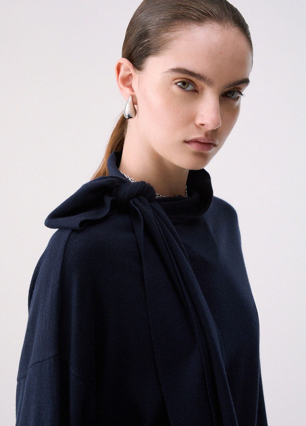 Knit in wool with bow dark blue Liu Jo - large image number 4