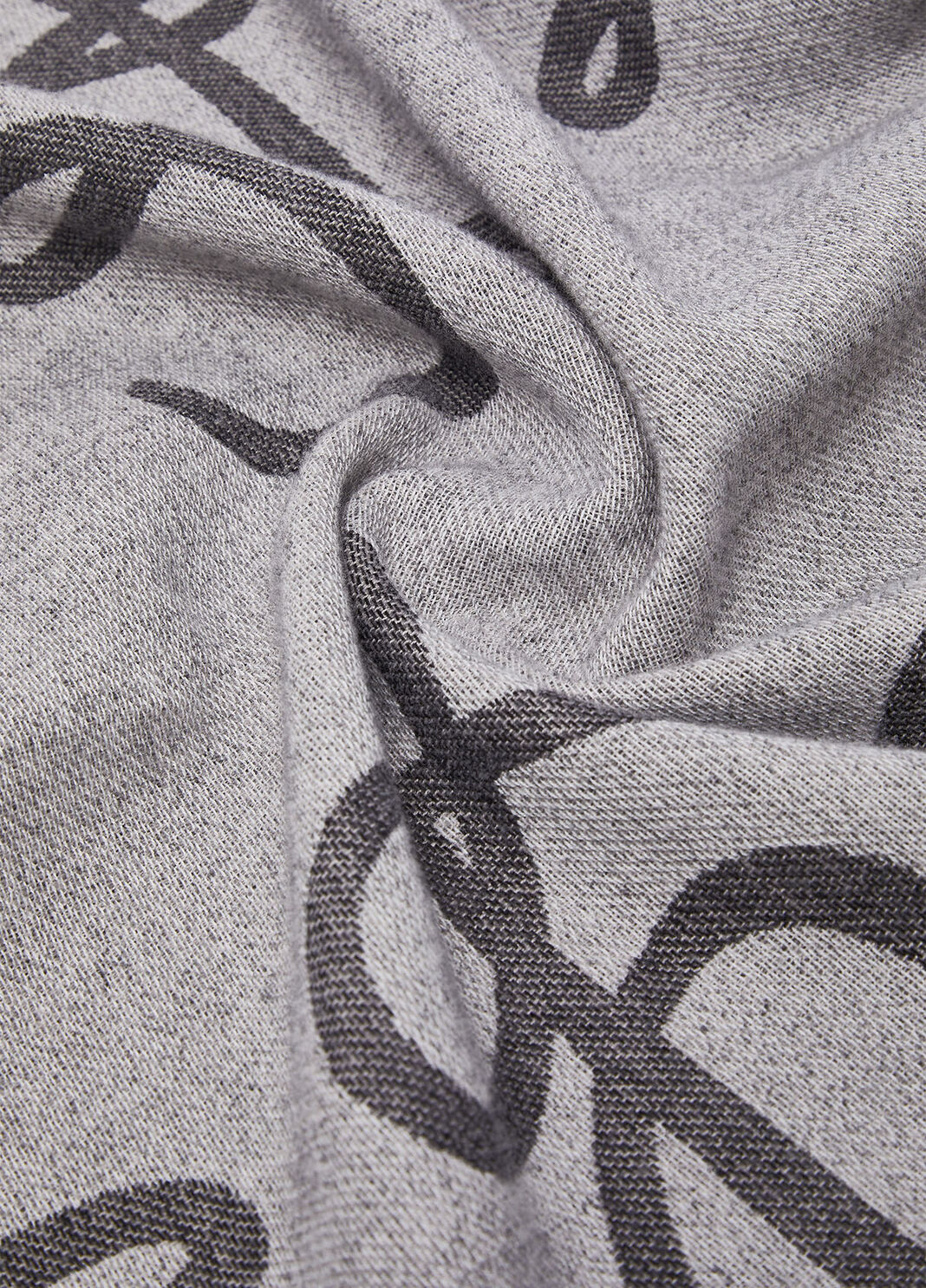 Jacquard Stole with Logo black Liu Jo - large image number 4