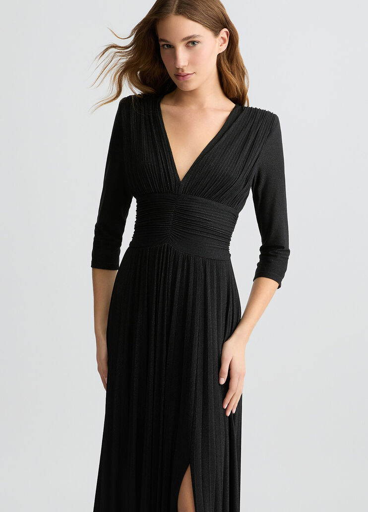 Long black pleated dress black Liu Jo - large image number 4 Long black pleated dress black Liu Jo - large image number 4