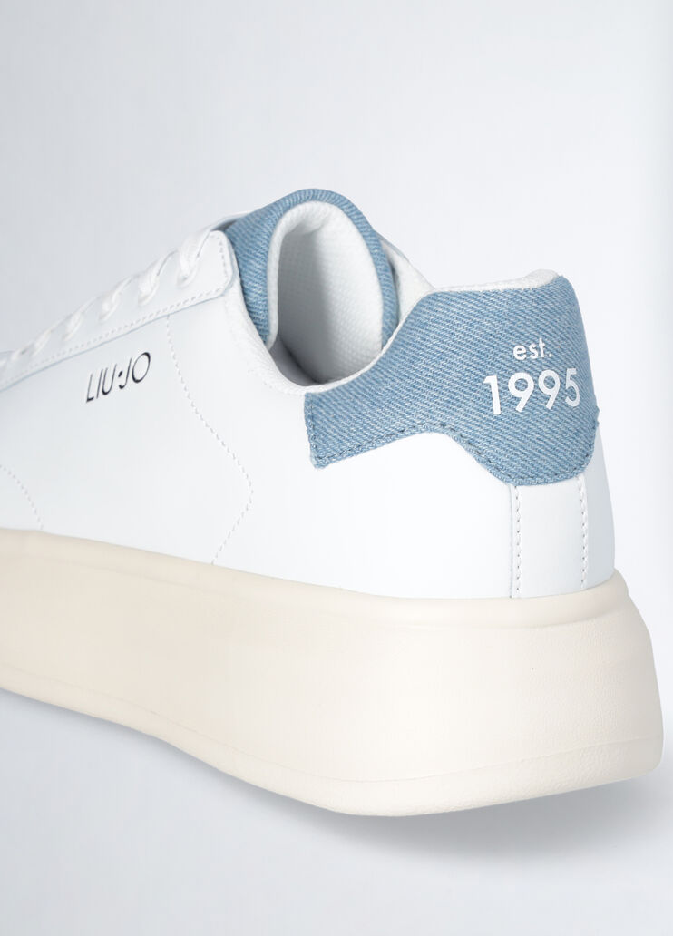 White platform sneakers white/denim Liu Jo - medium White platform sneakers white/denim Liu Jo - medium