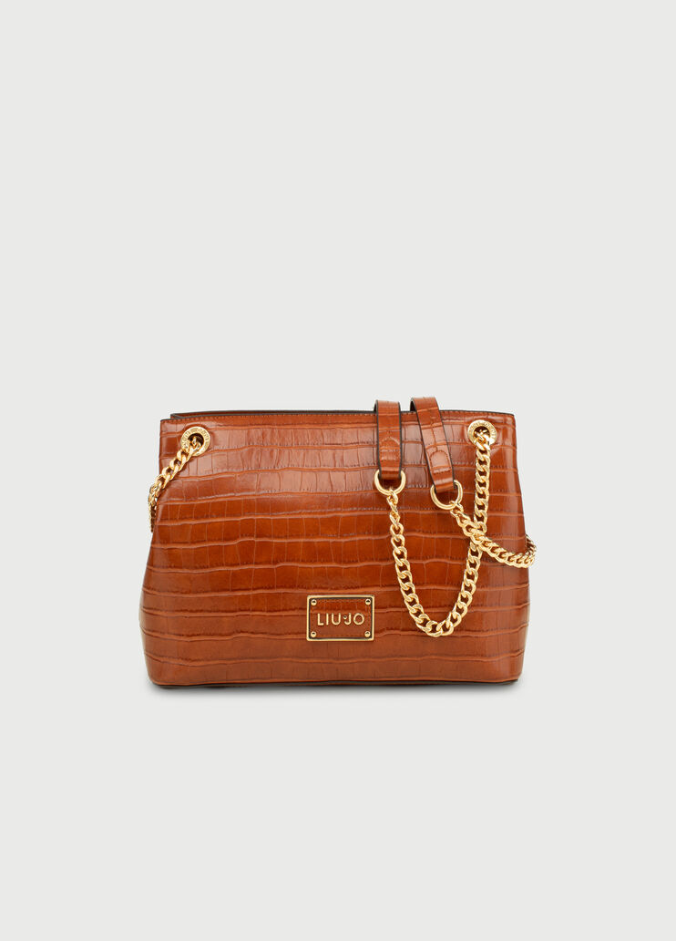 Bolso para llevar al hombro efecto piel de cocodrilo Tierra quemada Liu Jo - large image number 0 Bolso para llevar al hombro efecto piel de cocodrilo Tierra quemada Liu Jo - large image number 0