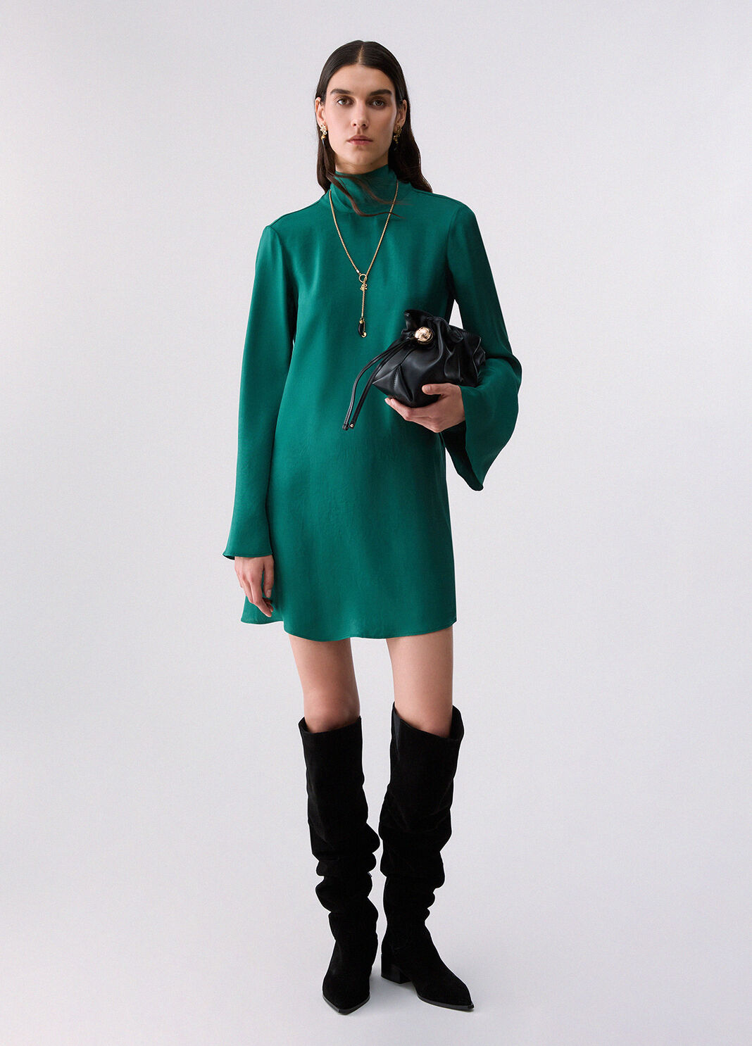 Short twill dress dark green Liu Jo - large image number 5