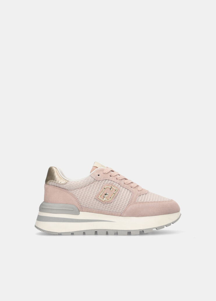 Suede and mesh sneakers nude Liu Jo - medium Suede and mesh sneakers nude Liu Jo - medium