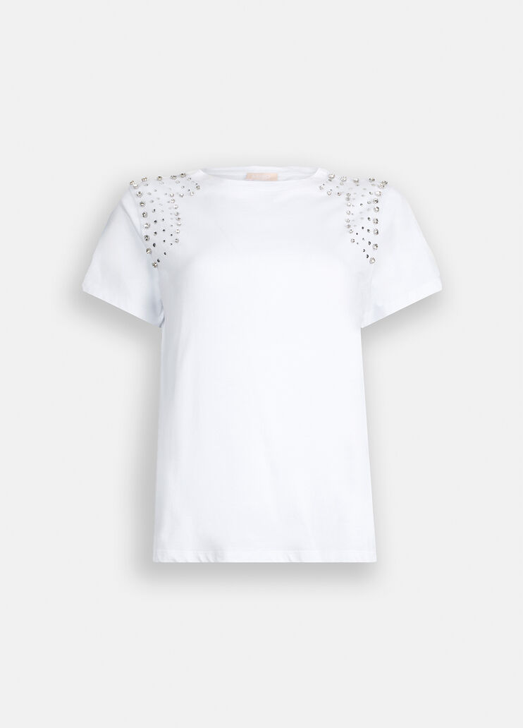 T-shirt with jewel embroidery white Liu Jo - large image number 6