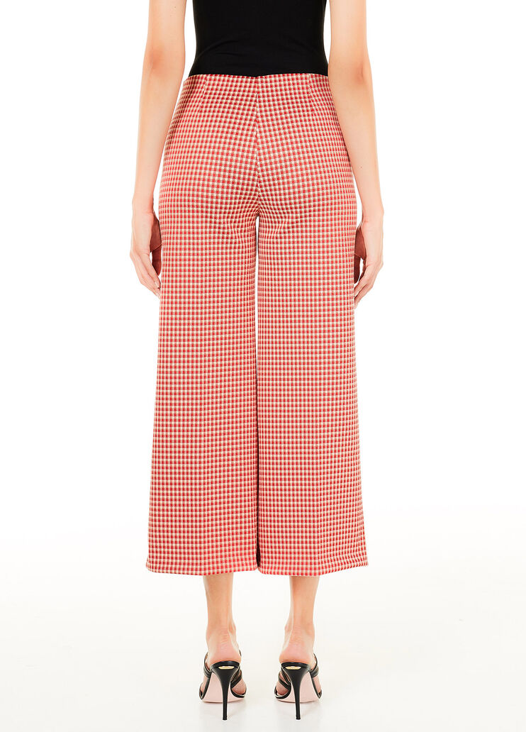 Wide cropped trousers Vichy Red Liu Jo - large image number 1 Wide cropped trousers Vichy Red Liu Jo - large image number 1