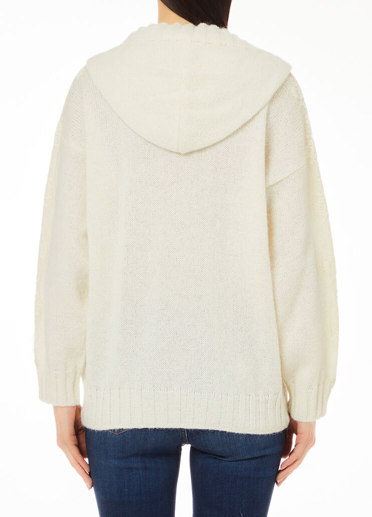 Pullover aus Wollgemisch mit Kapuze weiß Liu Jo - medium Pullover aus Wollgemisch mit Kapuze weiß Liu Jo - medium