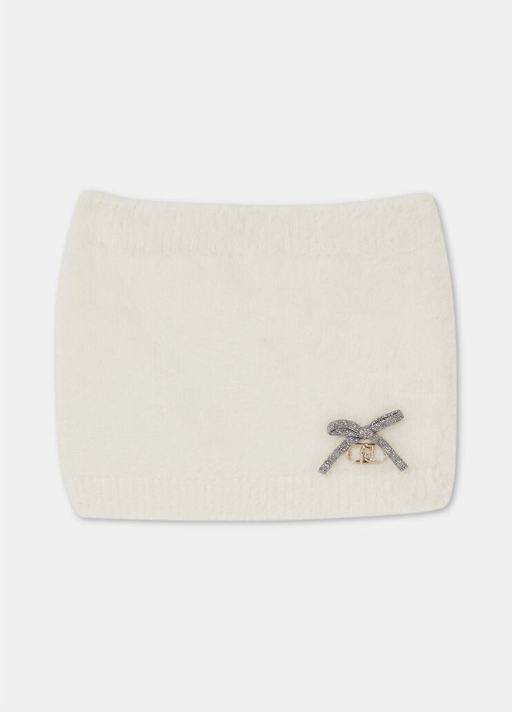 Neck warmer with bows white/bows Liu Jo - medium Neck warmer with bows white/bows Liu Jo - medium