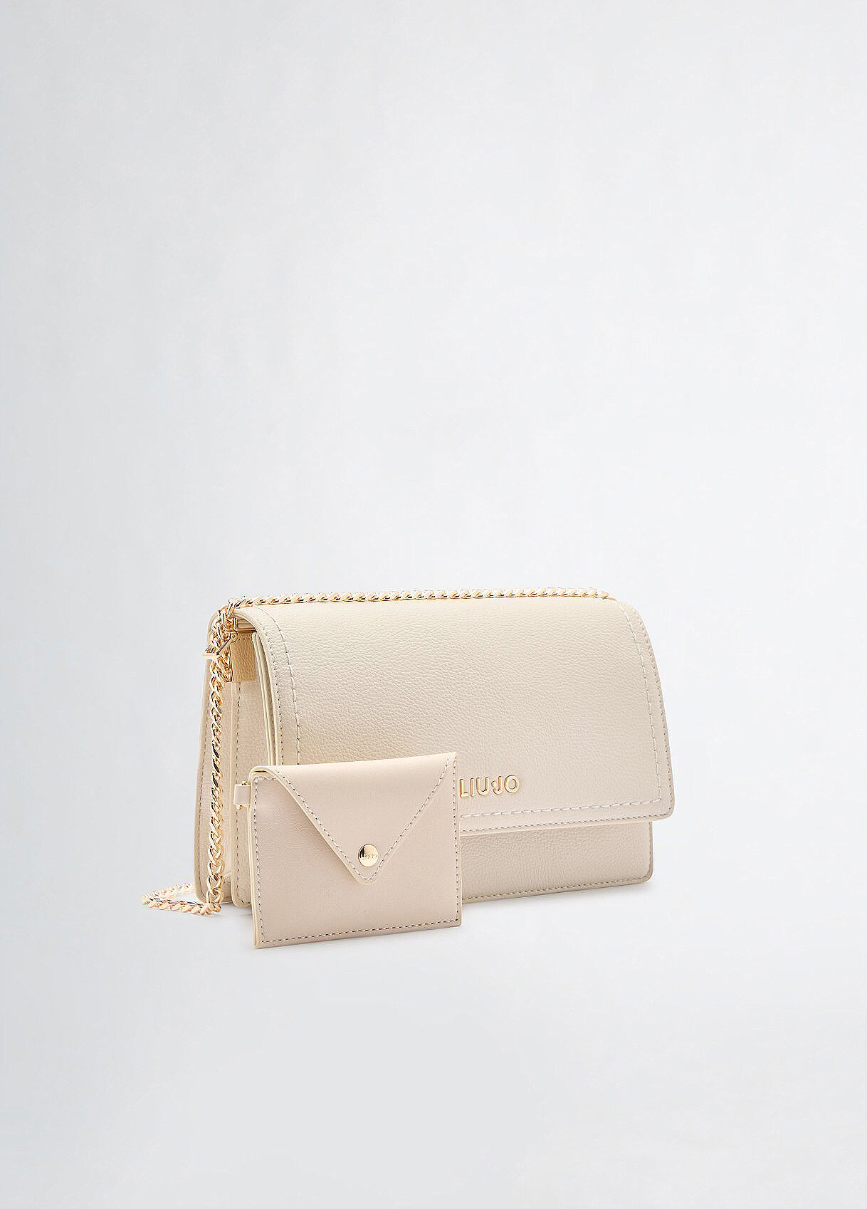 Borsa a tracolla con pochette colore crema Liu Jo