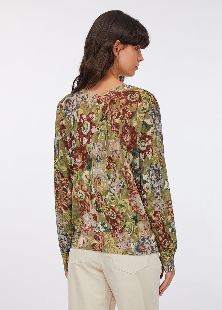 Pullover mit V-Ausschnitt  Sanderson-Print Liu Jo - large image number 1