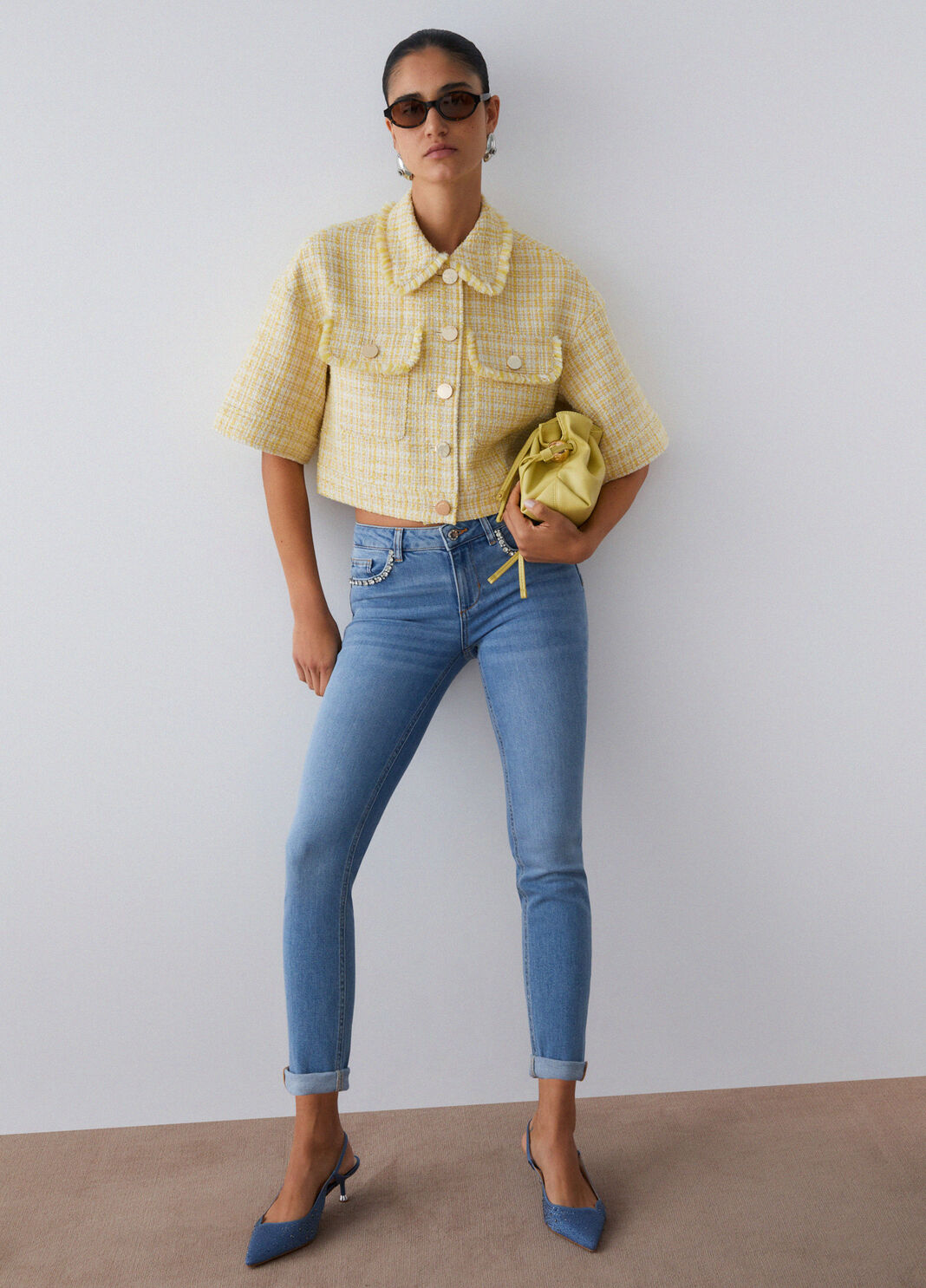 Vaqueros pitillo con bordados joya  denim claro Liu Jo - large image number 2