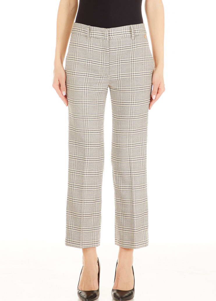 Tailored cropped trousers natural check Liu Jo - large image number 0 Tailored cropped trousers natural check Liu Jo - large image number 0