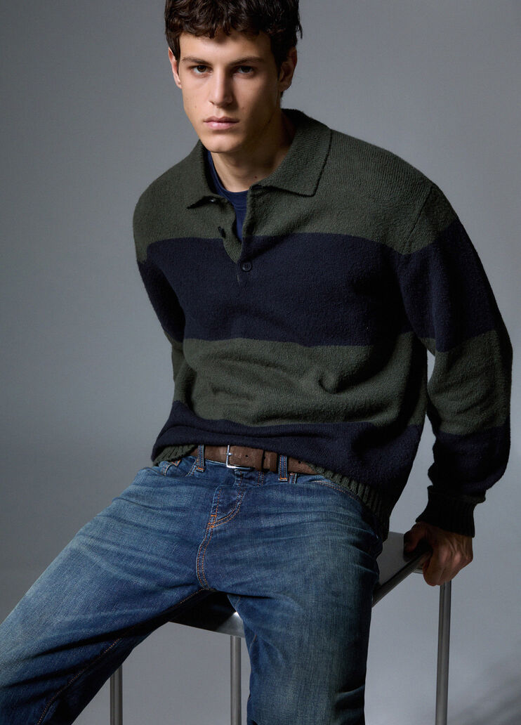 Striped Knit Polo green/blue Liu Jo - medium