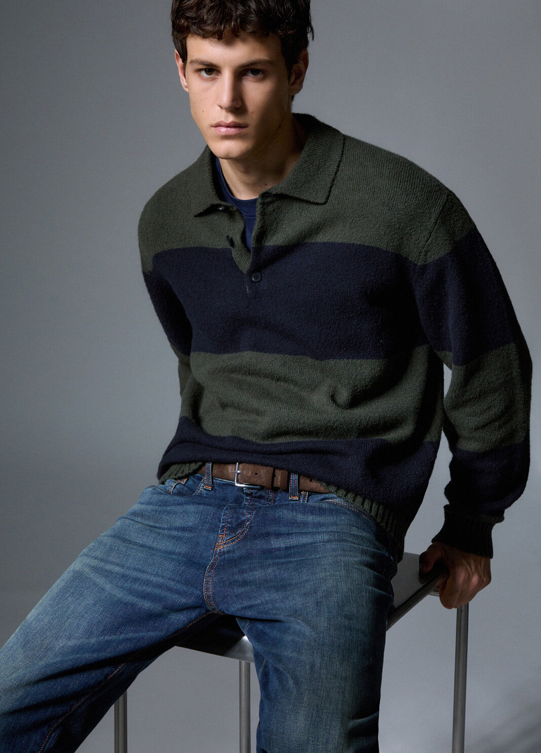 Striped Knit Polo green/blue Liu Jo - large image number 2