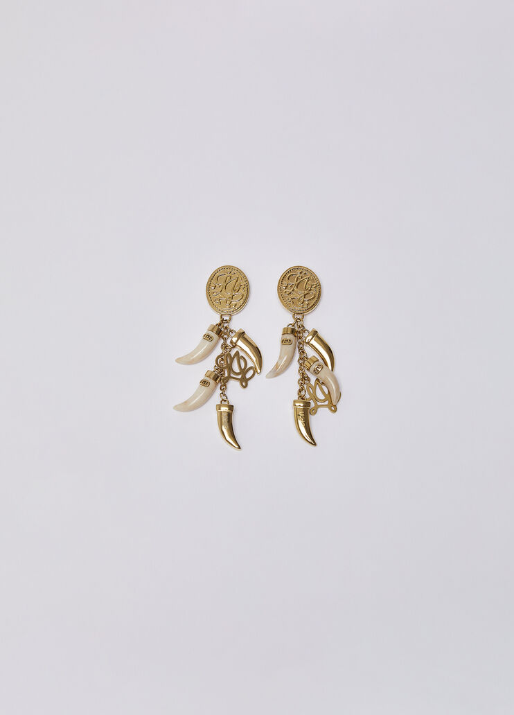 Dangling earrings with horn charms white Liu Jo - medium